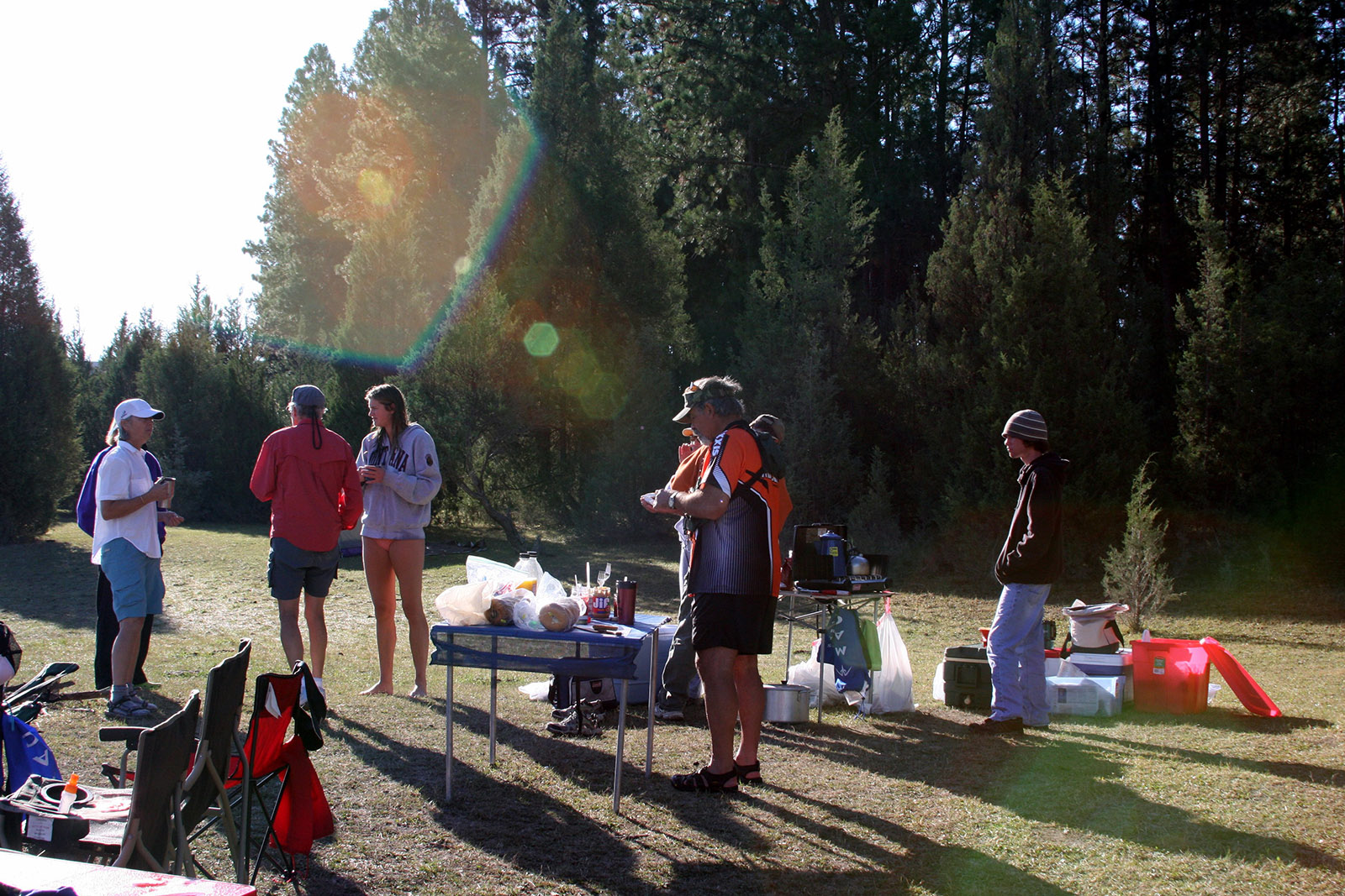 Making snacks in the morning to take on the river