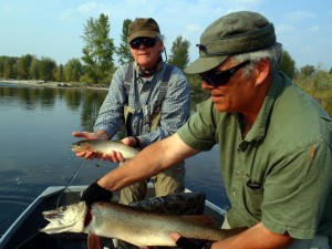 Ken with cutthroat trout, Jack with Northern Pike