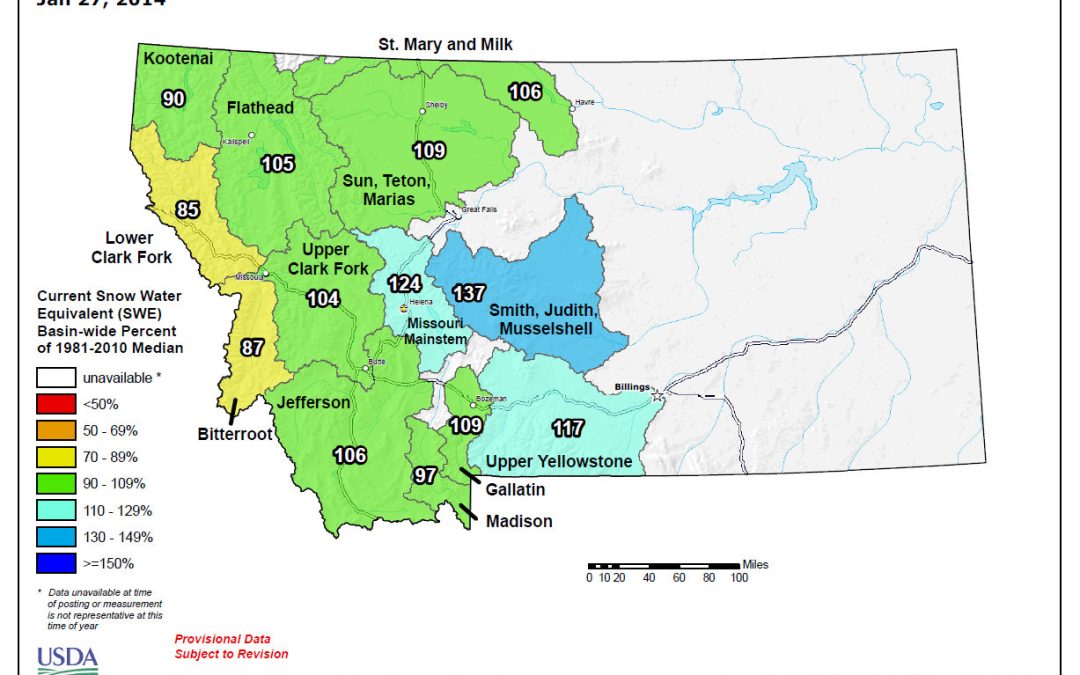 2014 Bitterroot Basin winter Snowpack information