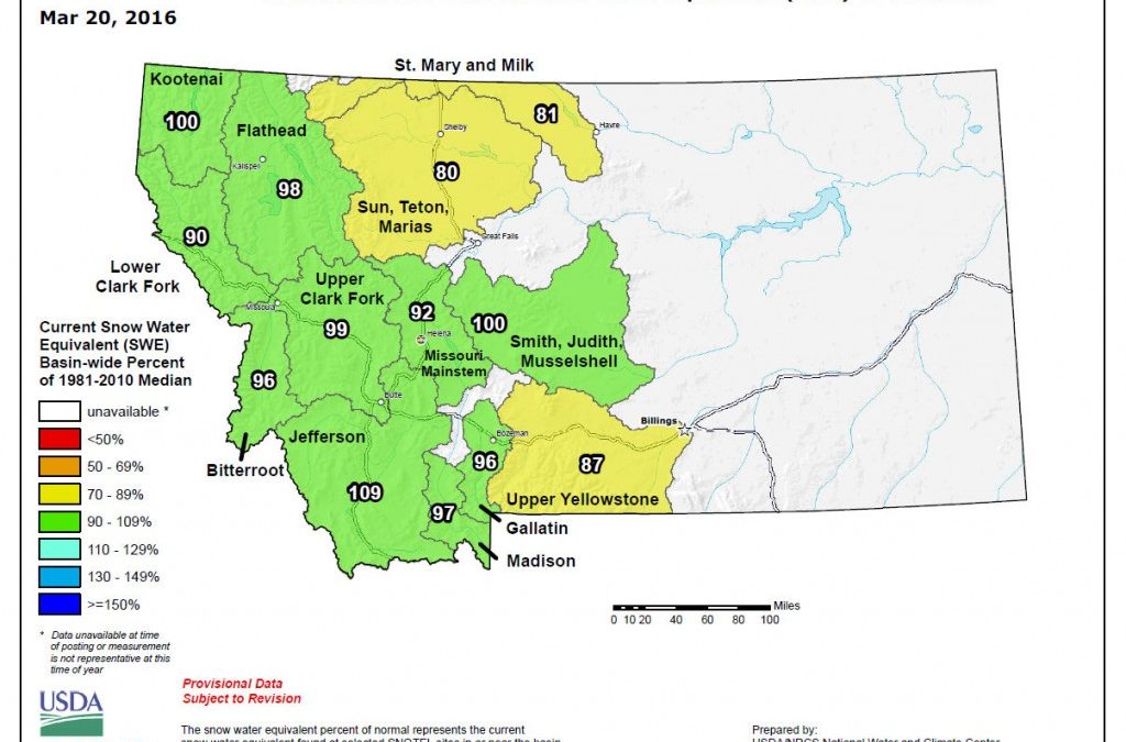 Montana Snotel data for Mar 20, 2016 – good news