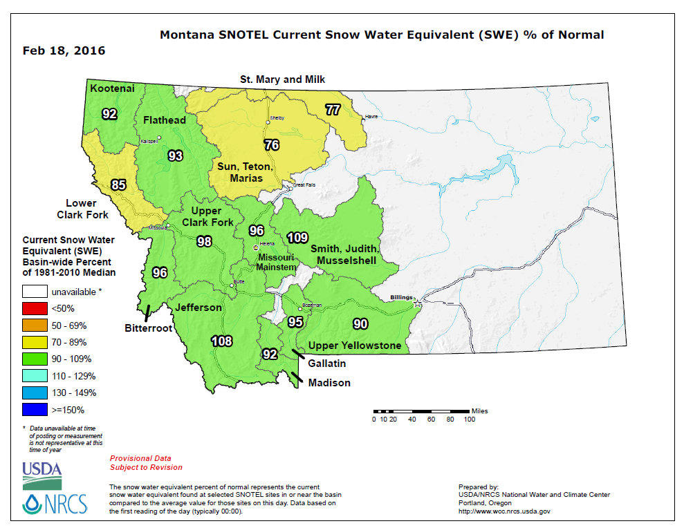 Bitterroot Basin Snowpack info for Feb 2016 | A Montana Fly Fishing ...